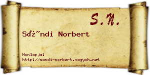 Sándi Norbert névjegykártya