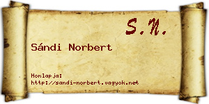 Sándi Norbert névjegykártya